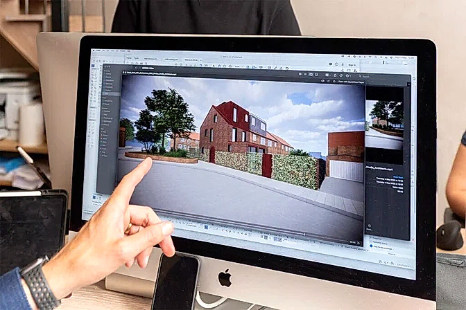 Red Arches House in Kensal Rise, at planning submission stage, designed by RISE Design Studio architects
