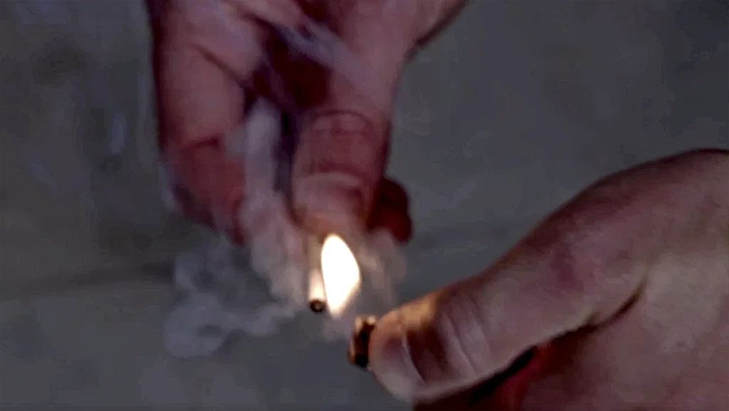 Image of Visible smoke used during the Door Blower test to detect leakages in the building fabric