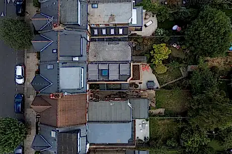 RISE_Design_Studio-Queens_Park_House-Queens_Park-NW_London-Aerial-1024x684