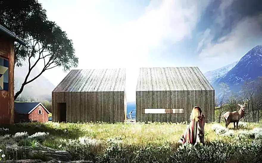 RISE-Design-Studio-Architects-Lake-Kroderen-Yoga-Retreat-3AF-01-Rear-View