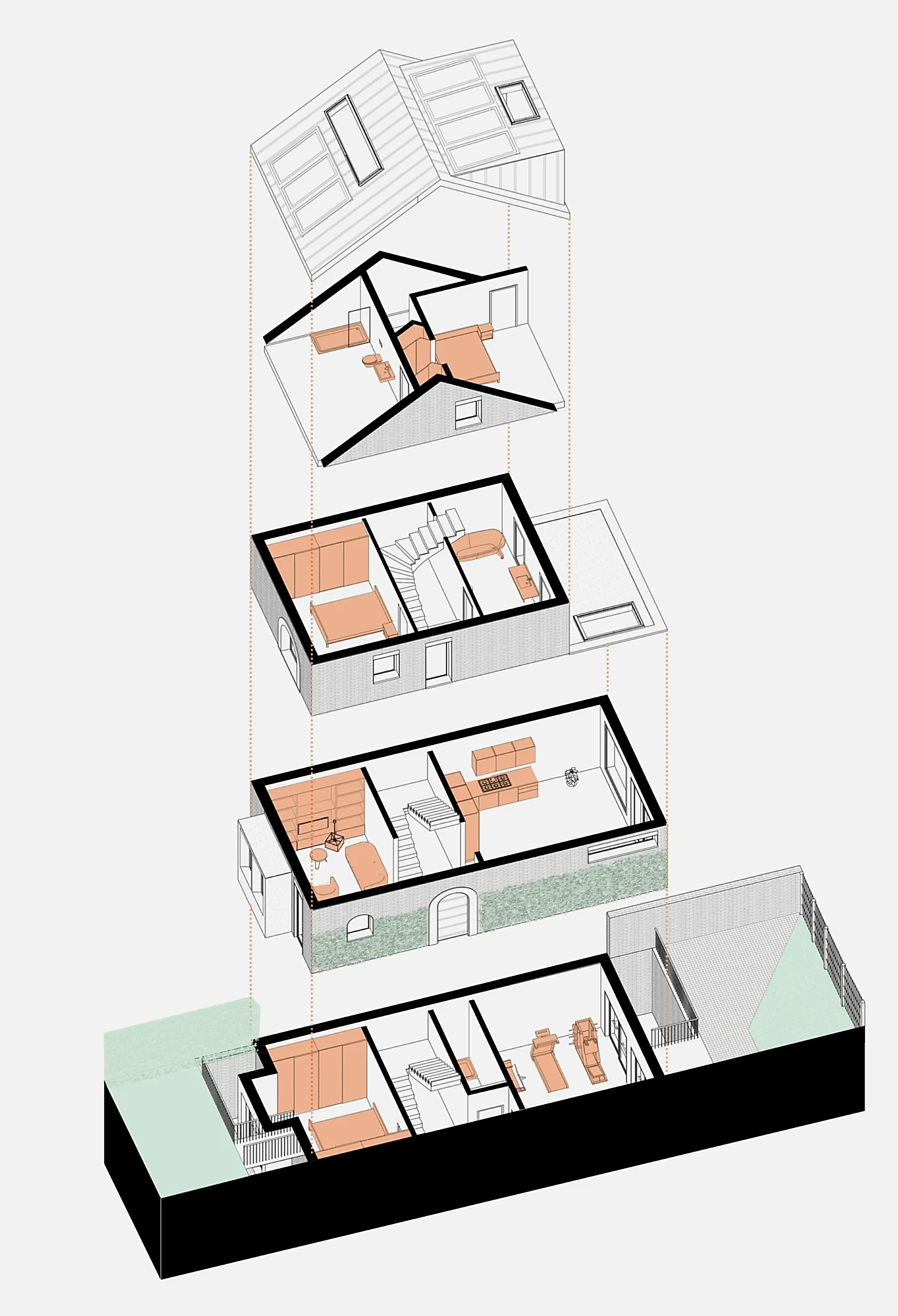 RISE-Design-Studio-Architects-Red-Arches-House-Backland-Development-3AF-05-Axo-1
