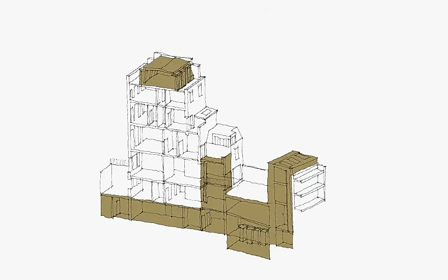 RISE-Design-Studio-Prime-Rose-House-Primrose-Hill-Renovation-Rear-Sketch-1