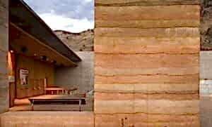 Rammed earth walls RISE Design Studio architect west london