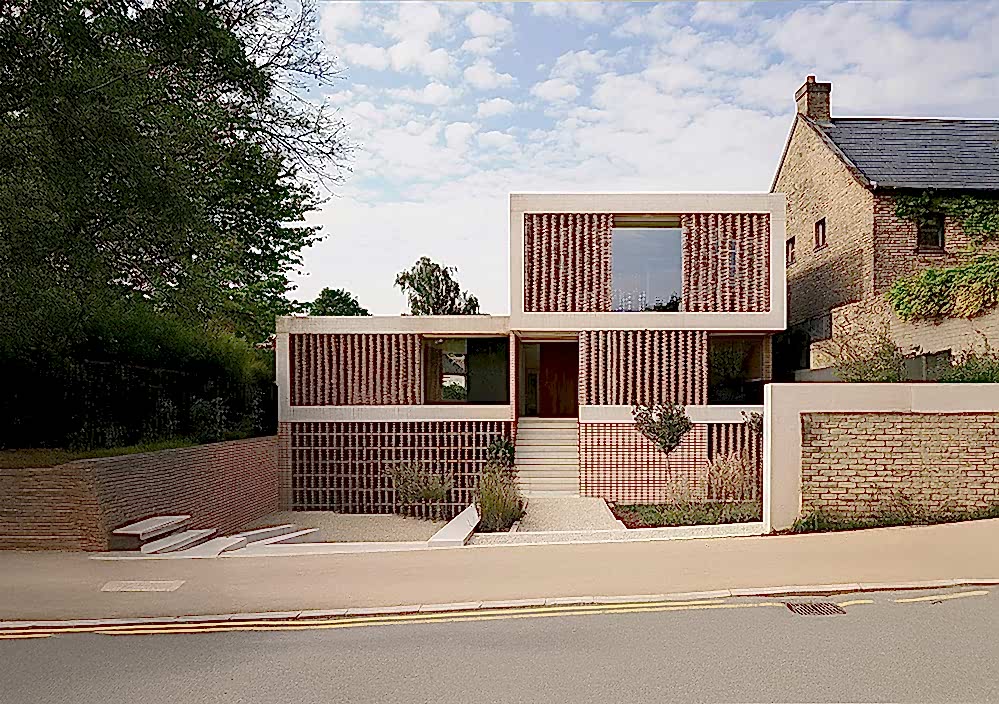 Exterior view of a sustainable low energy London home designed by RISE Design Studio, featuring high-performance insulation, triple-glazed windows, and a contemporary aesthetic aligned with Passivhaus principles.