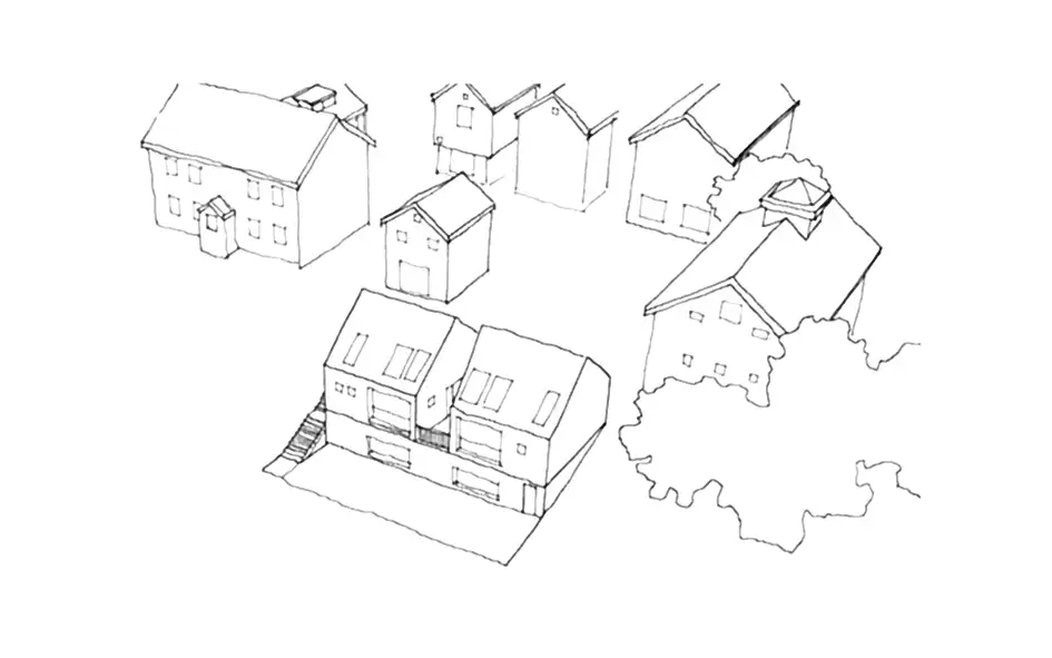 RISE-Design-Studio-Architects-Lake-Kroderen-Yoga-Retreat-DR1-Aerial-View-Sketch